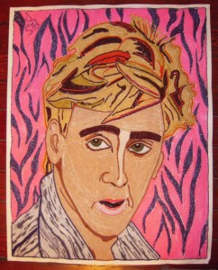 nic cage yarn art
